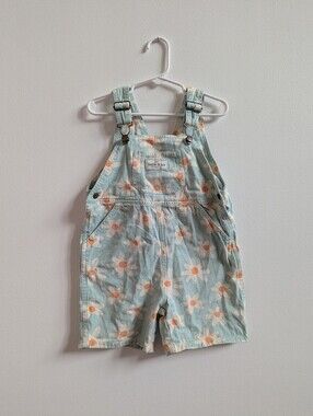 Goldie + Ace Shortalls 2Y Girls Teal Daisy